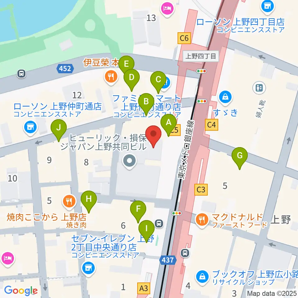 鈴本演芸場周辺のカフェ一覧地図