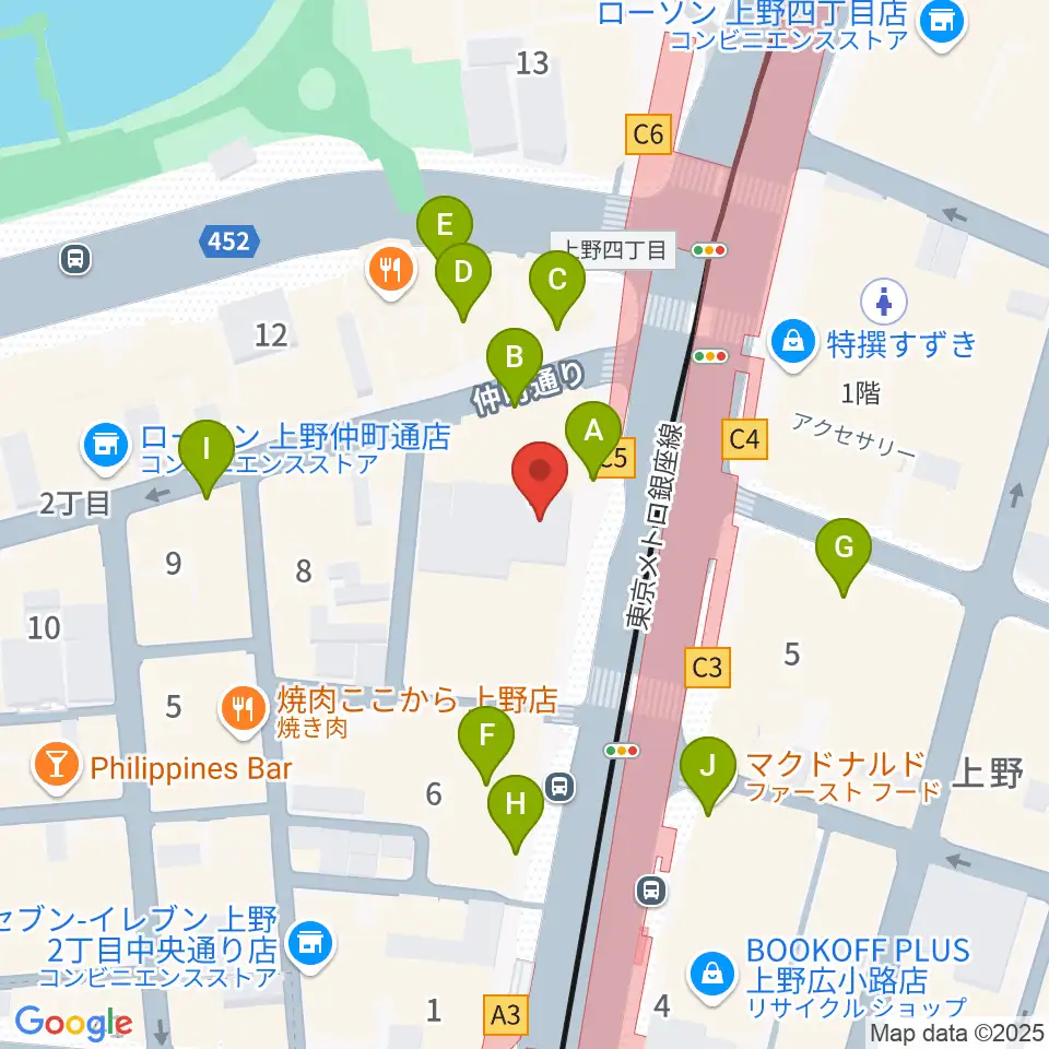 鈴本演芸場周辺のカフェ一覧地図
