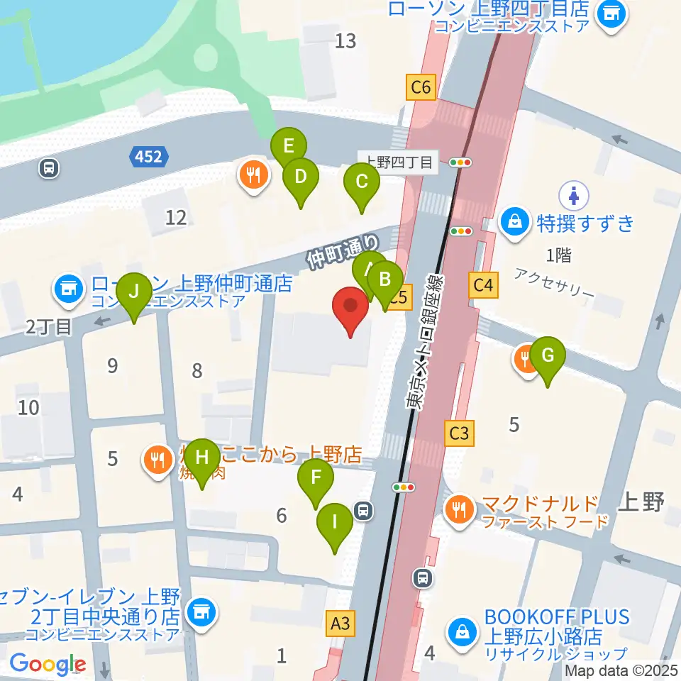 鈴本演芸場周辺のカフェ一覧地図