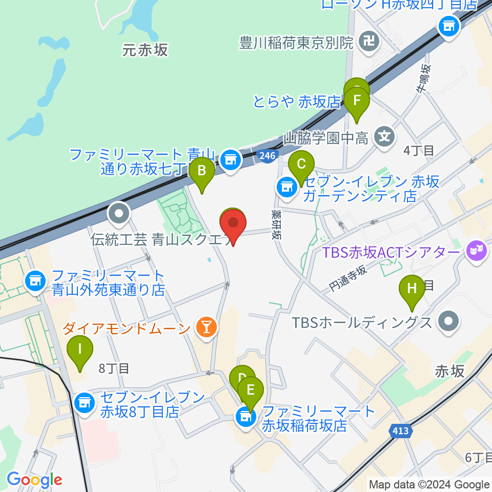 ドイツ文化会館 OAGホール周辺のカフェ一覧地図