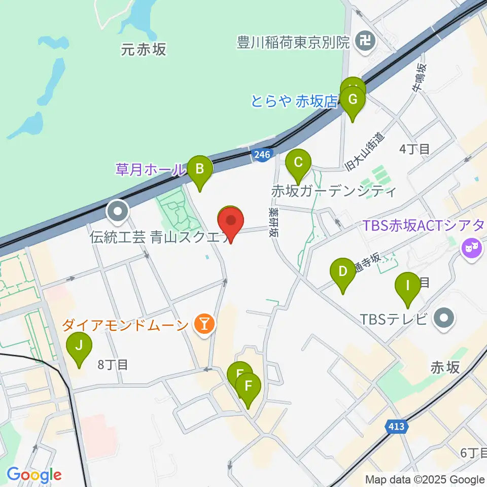 ドイツ文化会館 OAGホール周辺のカフェ一覧地図