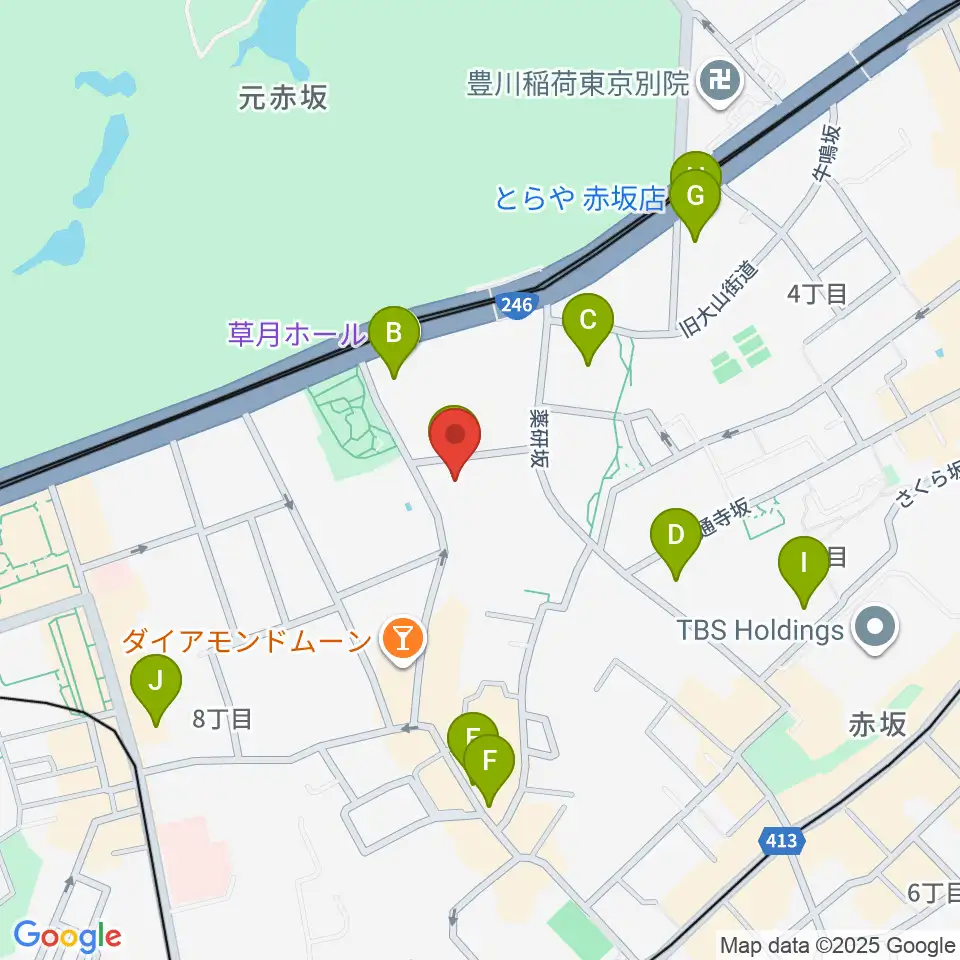 ドイツ文化会館 OAGホール周辺のカフェ一覧地図