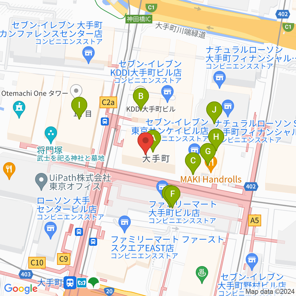 よみうり大手町ホール周辺のカフェ一覧地図