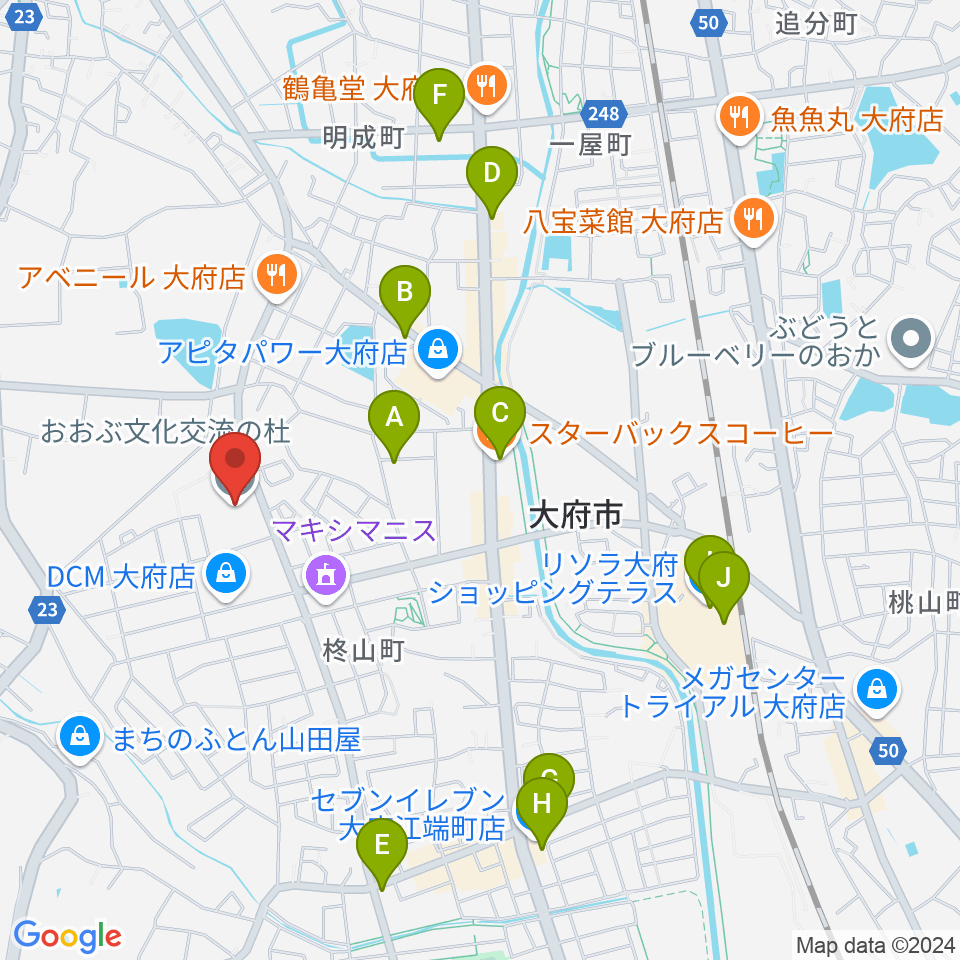 おおぶ文化交流の杜 allobu周辺のカフェ一覧地図