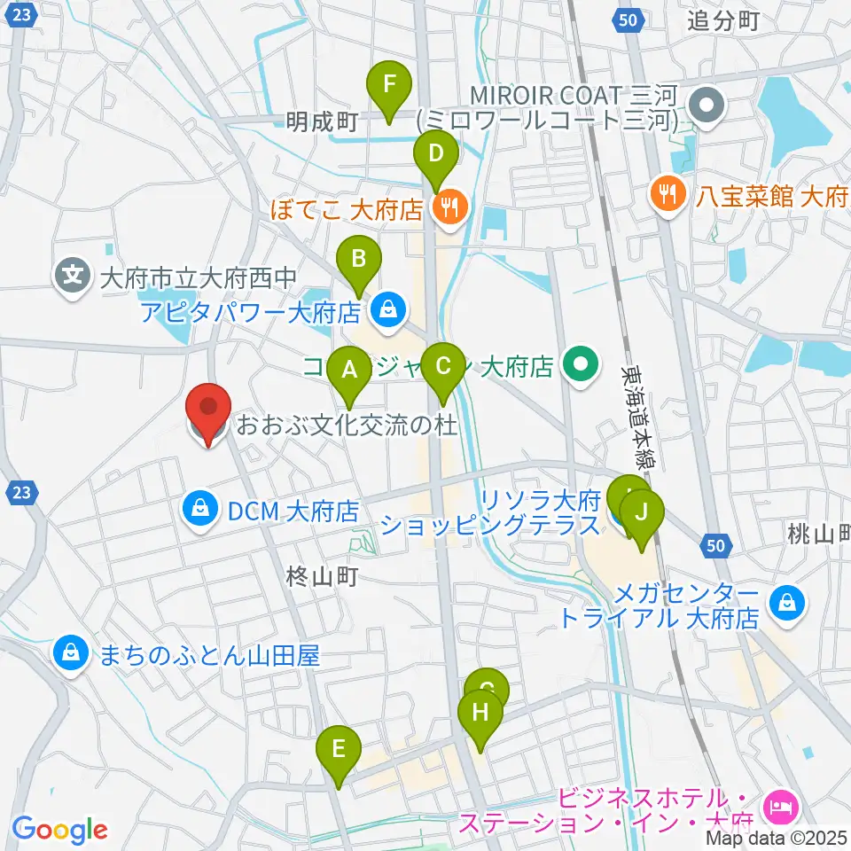 おおぶ文化交流の杜 allobu周辺のカフェ一覧地図