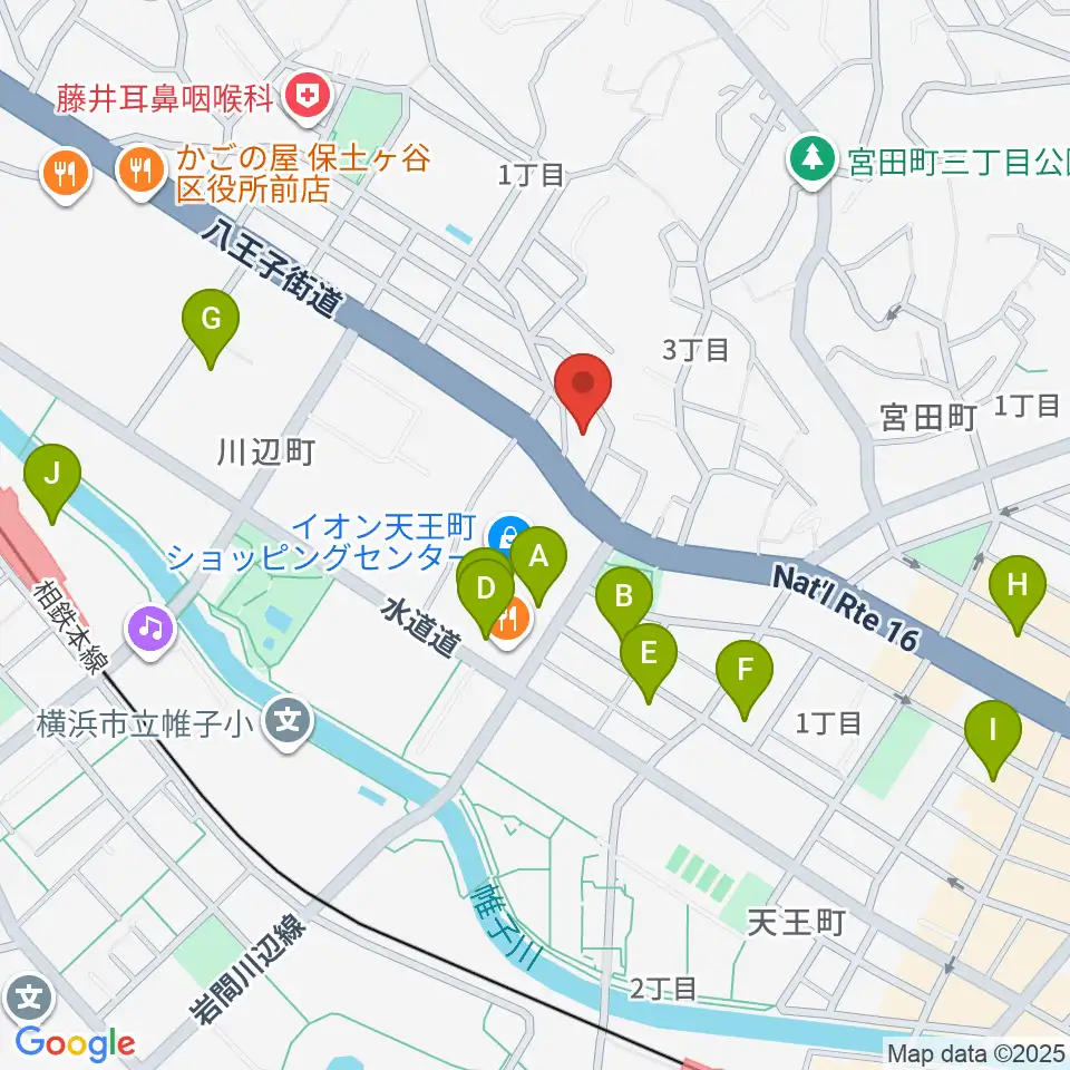 横浜峰岡ピアノ調律周辺のカフェ一覧地図