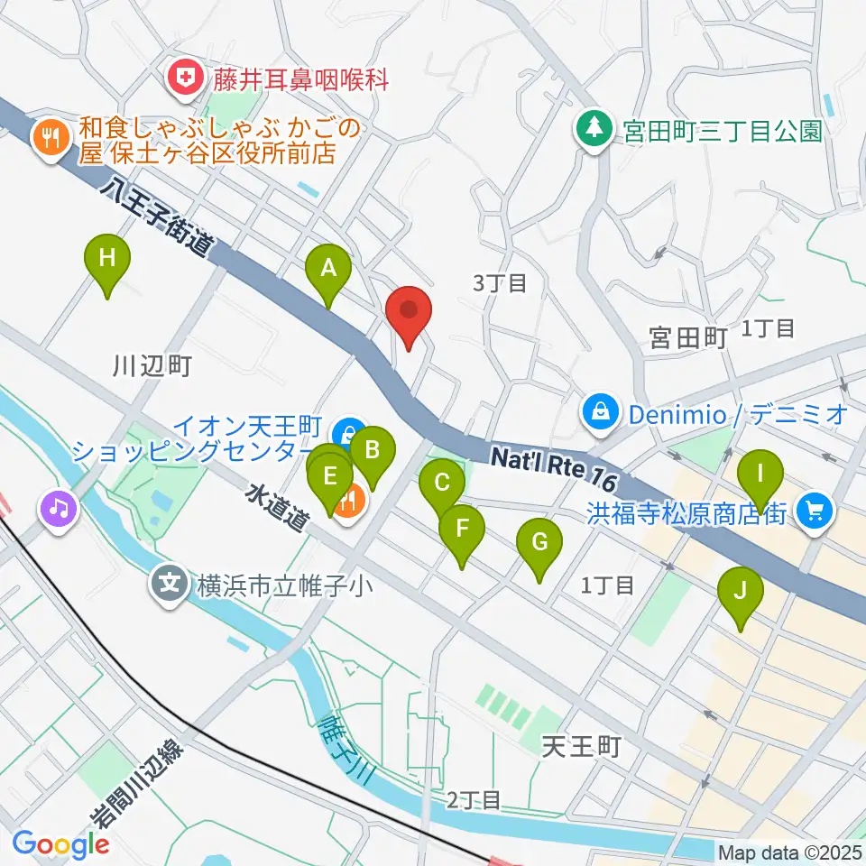 横浜峰岡ピアノ調律周辺のカフェ一覧地図