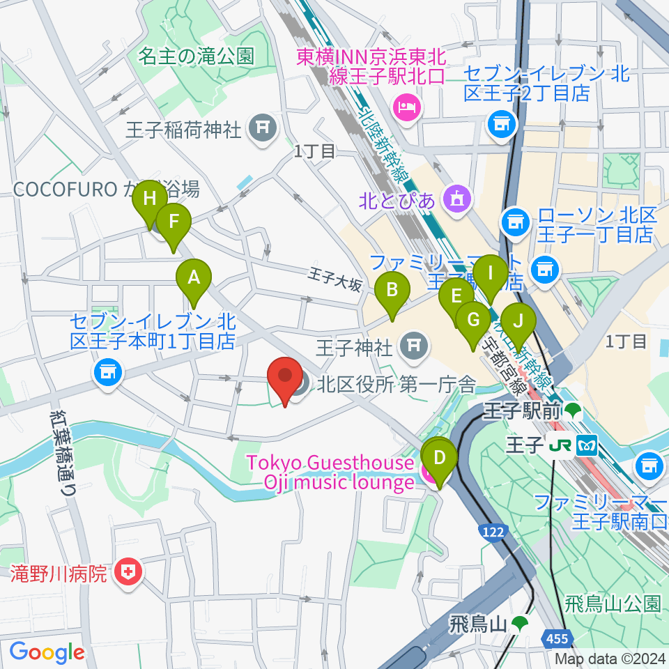 東京DTM作曲音楽学校周辺のカフェ一覧地図