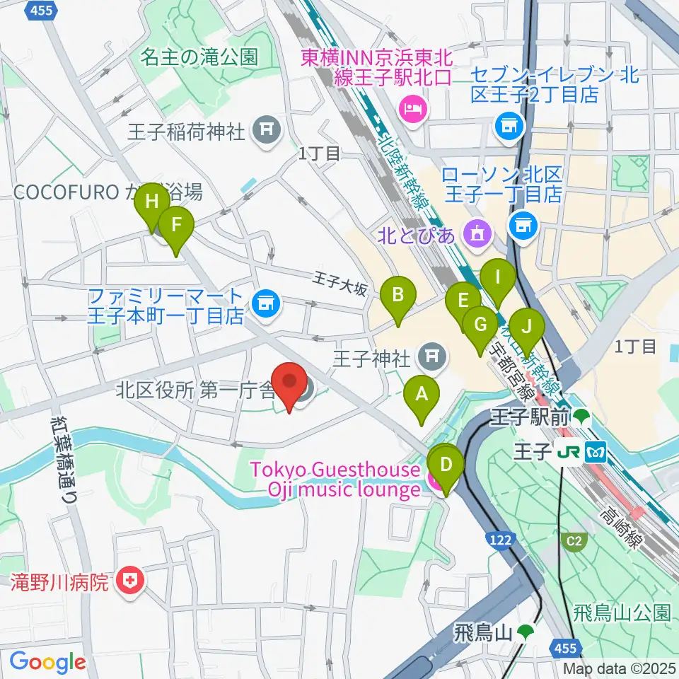 東京DTM作曲音楽学校周辺のカフェ一覧地図
