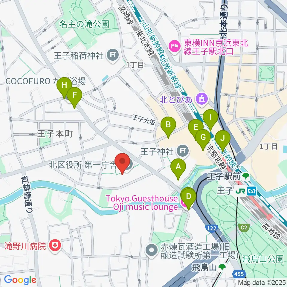 東京DTM作曲音楽学校周辺のカフェ一覧地図