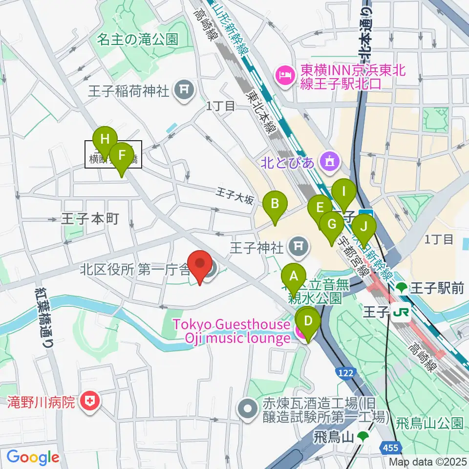 東京DTM作曲音楽学校周辺のカフェ一覧地図