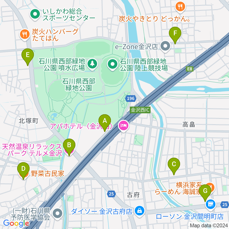 メロメロポッチ周辺のカフェ一覧地図