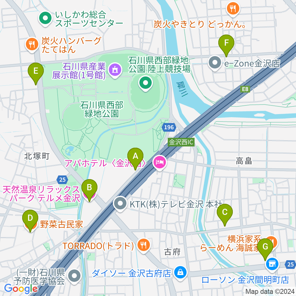 メロメロポッチ周辺のカフェ一覧地図