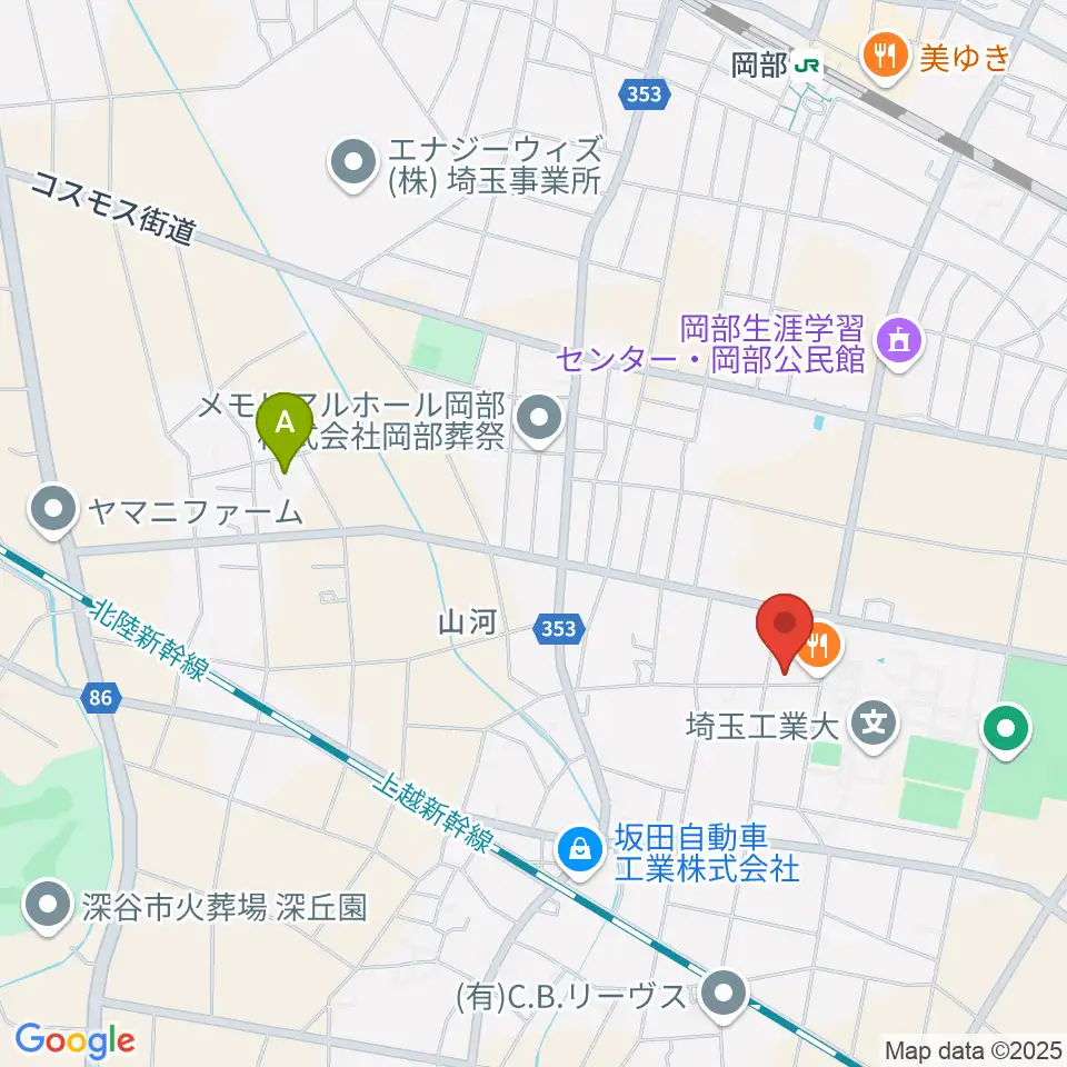 久保田ピアノ教室周辺のカフェ一覧地図
