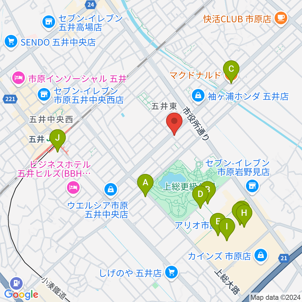 シツデン楽器周辺のカフェ一覧地図