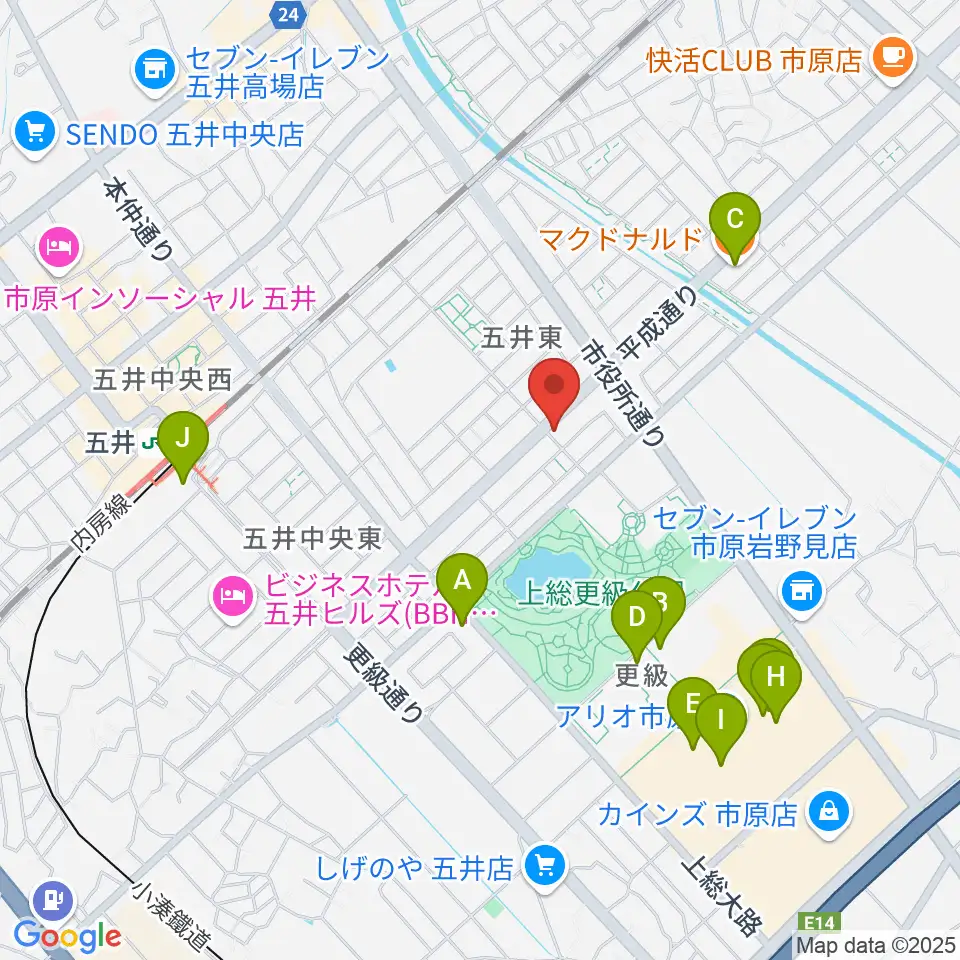 シツデン楽器周辺のカフェ一覧地図