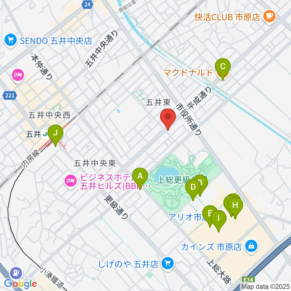 シツデン楽器周辺のカフェ一覧地図
