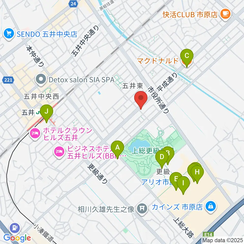 シツデン楽器周辺のカフェ一覧地図