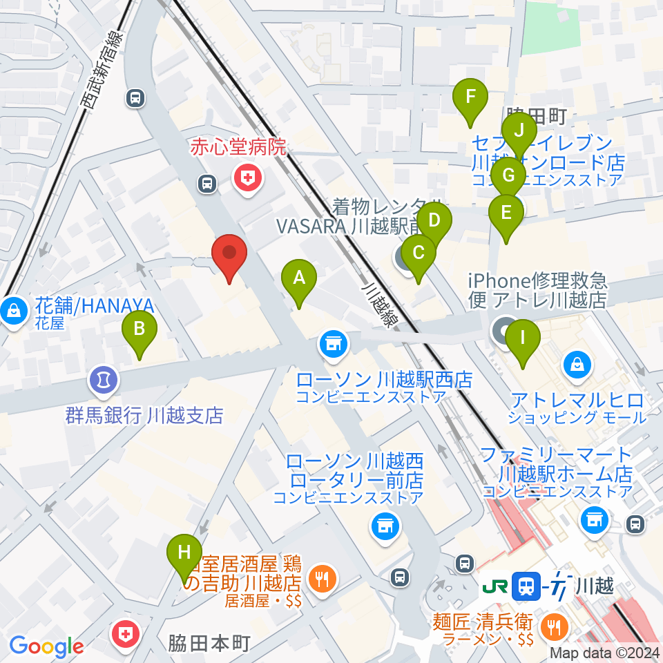 Voce ヴォーチェ周辺のカフェ一覧地図