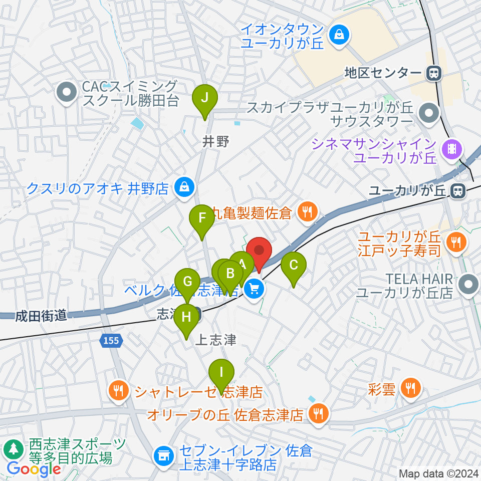 Sound Stream sakura周辺のカフェ一覧地図