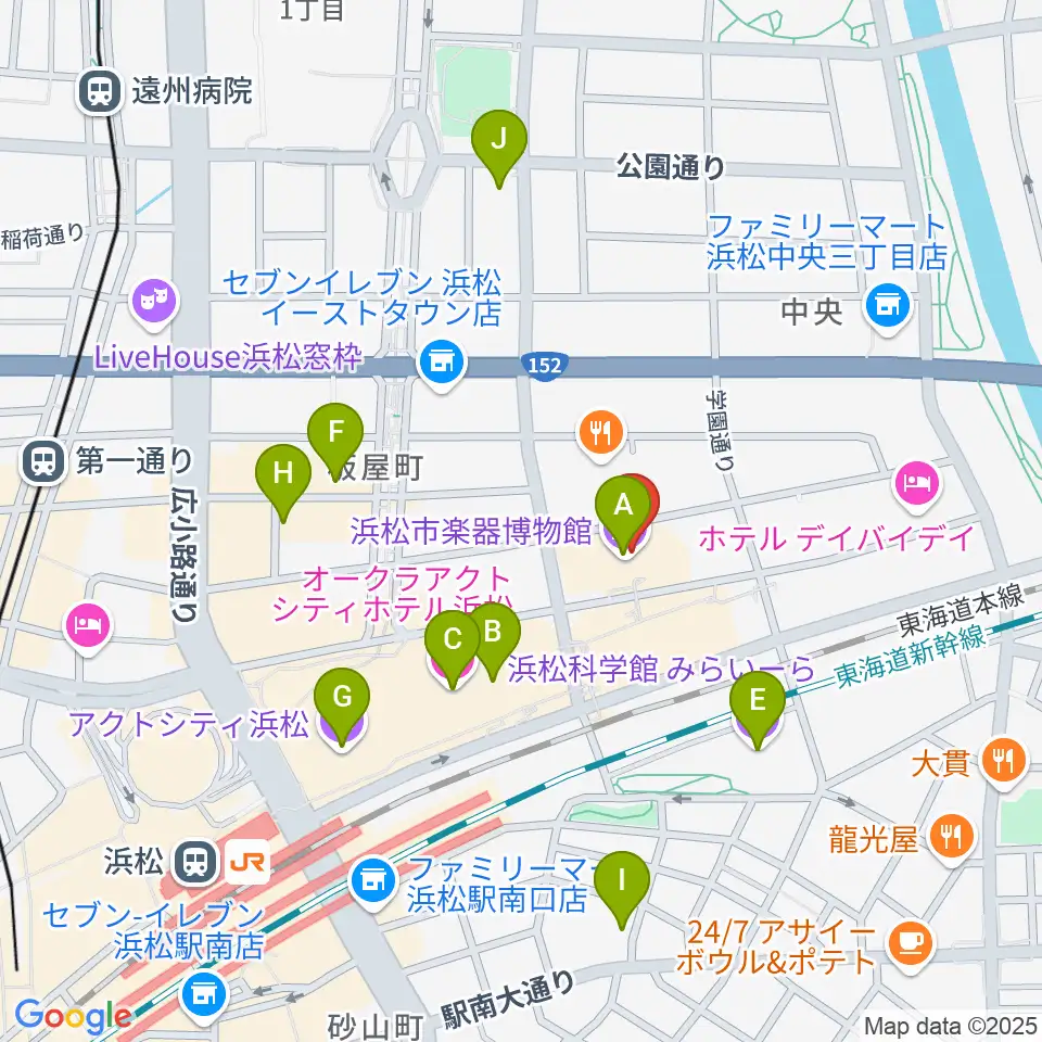 アクトシティ浜松 研修交流センター周辺のカフェ一覧地図