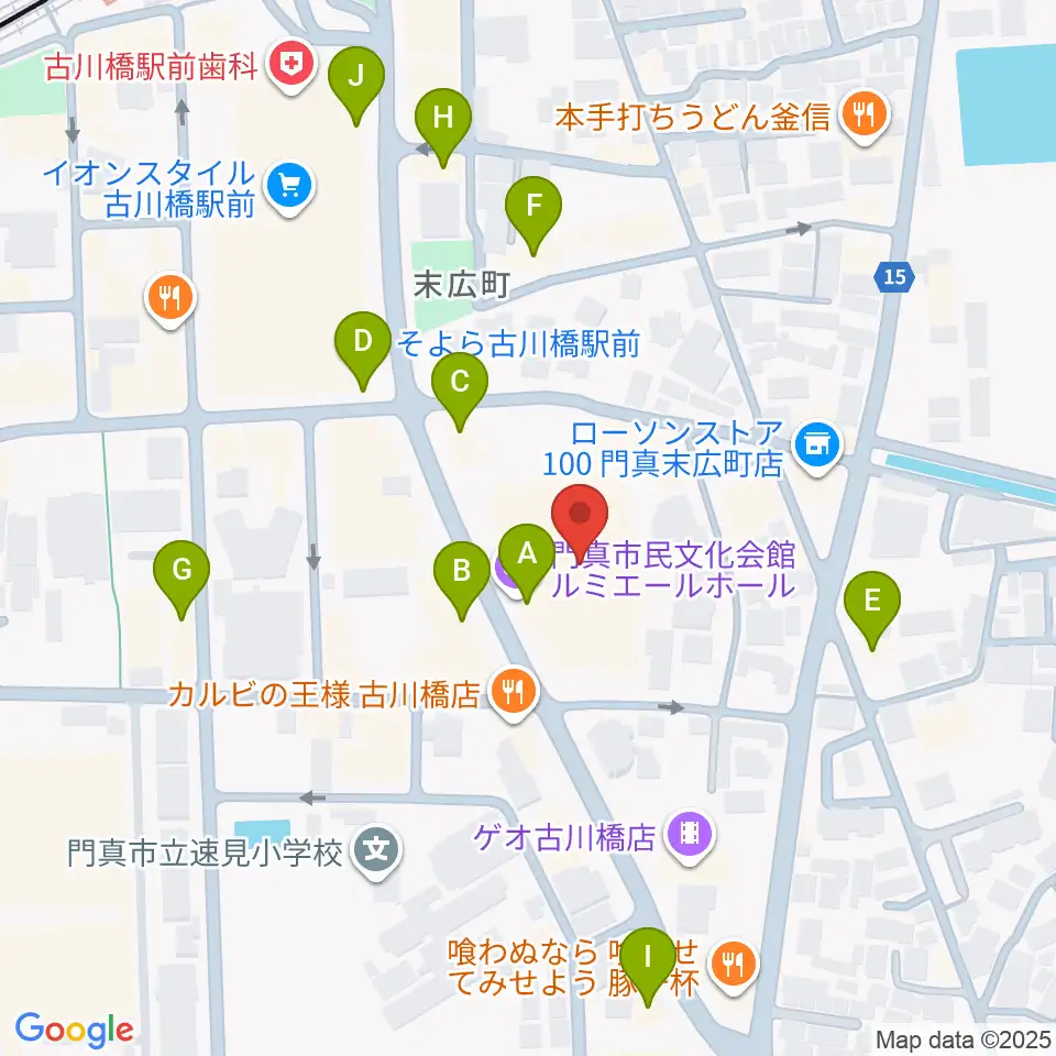 門真市民文化会館 ルミエールホール周辺のカフェ一覧地図