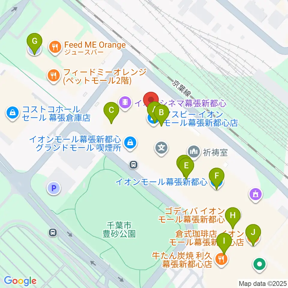 よしもと幕張イオンモール劇場周辺のカフェ一覧地図