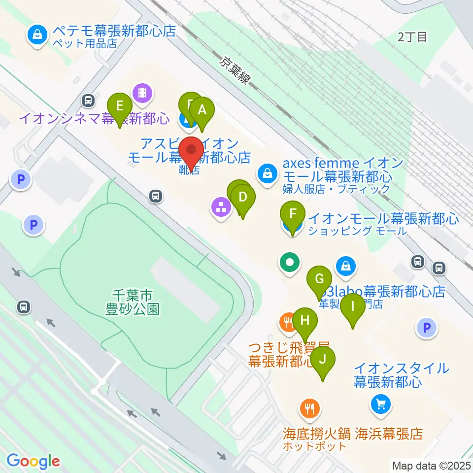 島村楽器 イオンモール幕張新都心店周辺のカフェ一覧地図