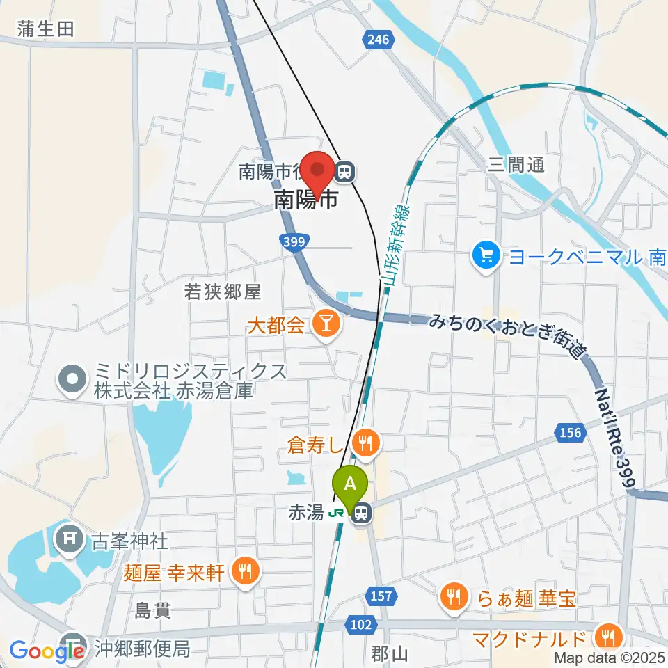 シェルターなんようホール周辺のカフェ一覧地図