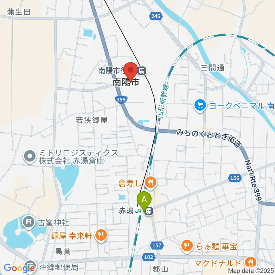 シェルターなんようホール周辺のカフェ一覧地図