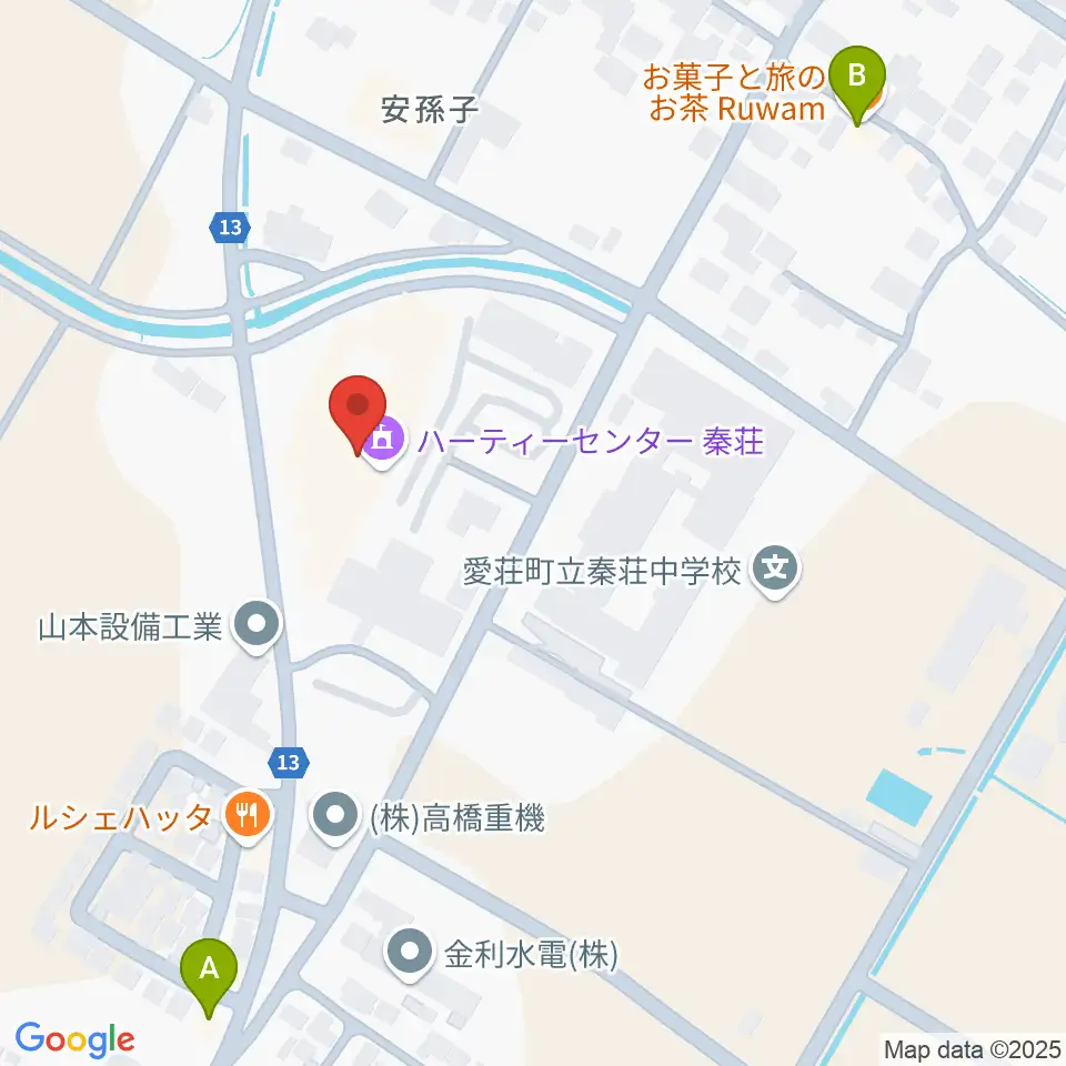 愛荘町立ハーティーセンター秦荘周辺のカフェ一覧地図