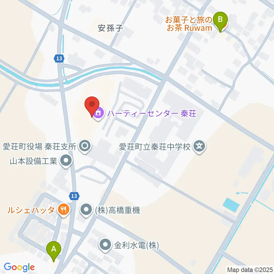 愛荘町立ハーティーセンター秦荘周辺のカフェ一覧地図