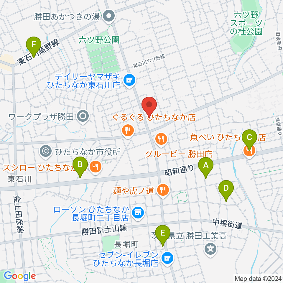 ブリックスホール周辺のカフェ一覧地図