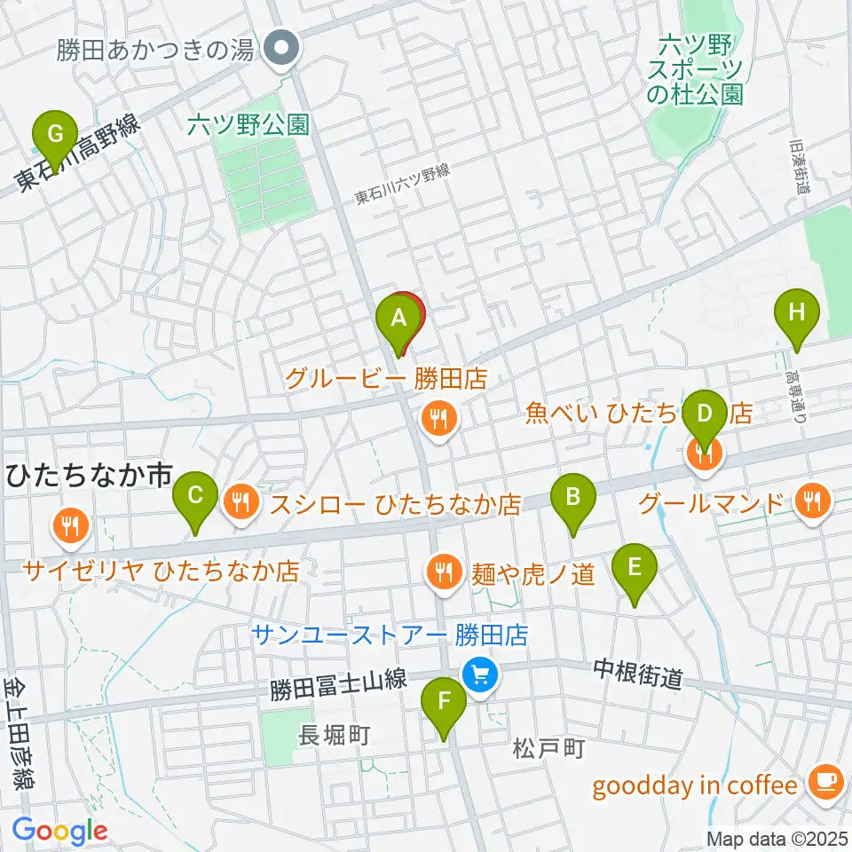 ブリックスホール周辺のカフェ一覧地図