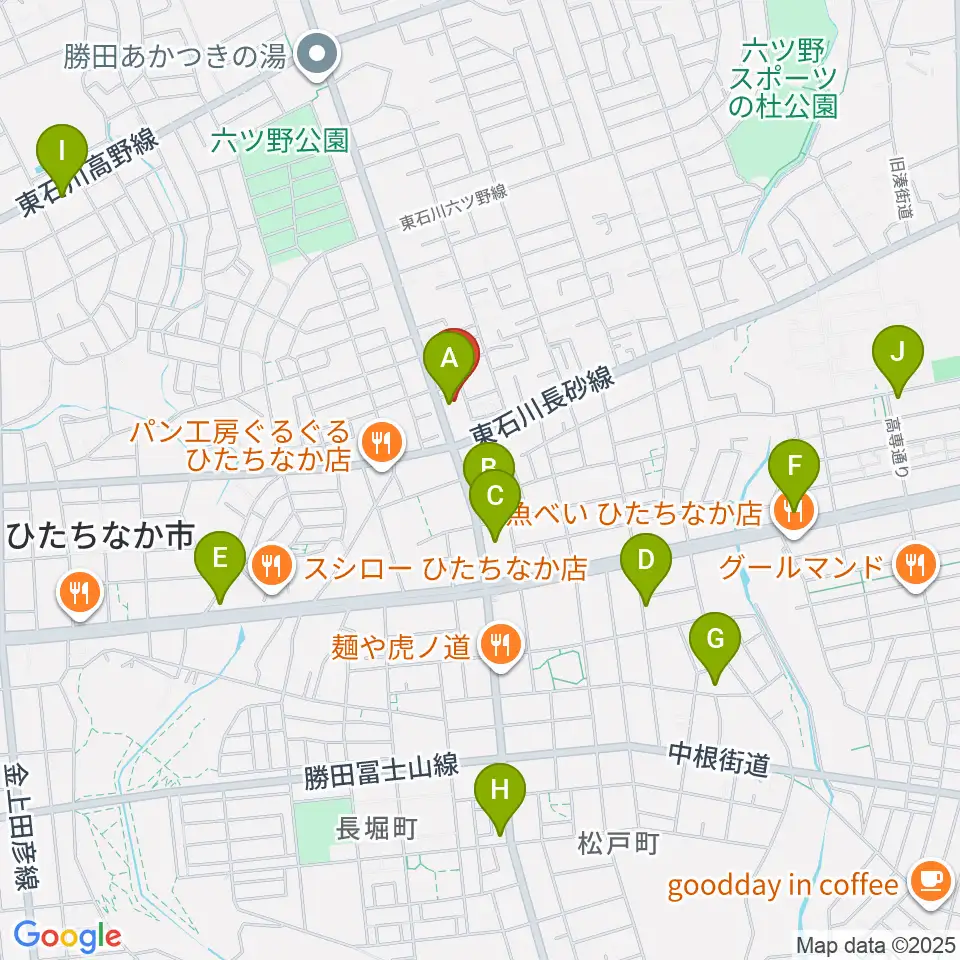 ブリックスホール周辺のカフェ一覧地図