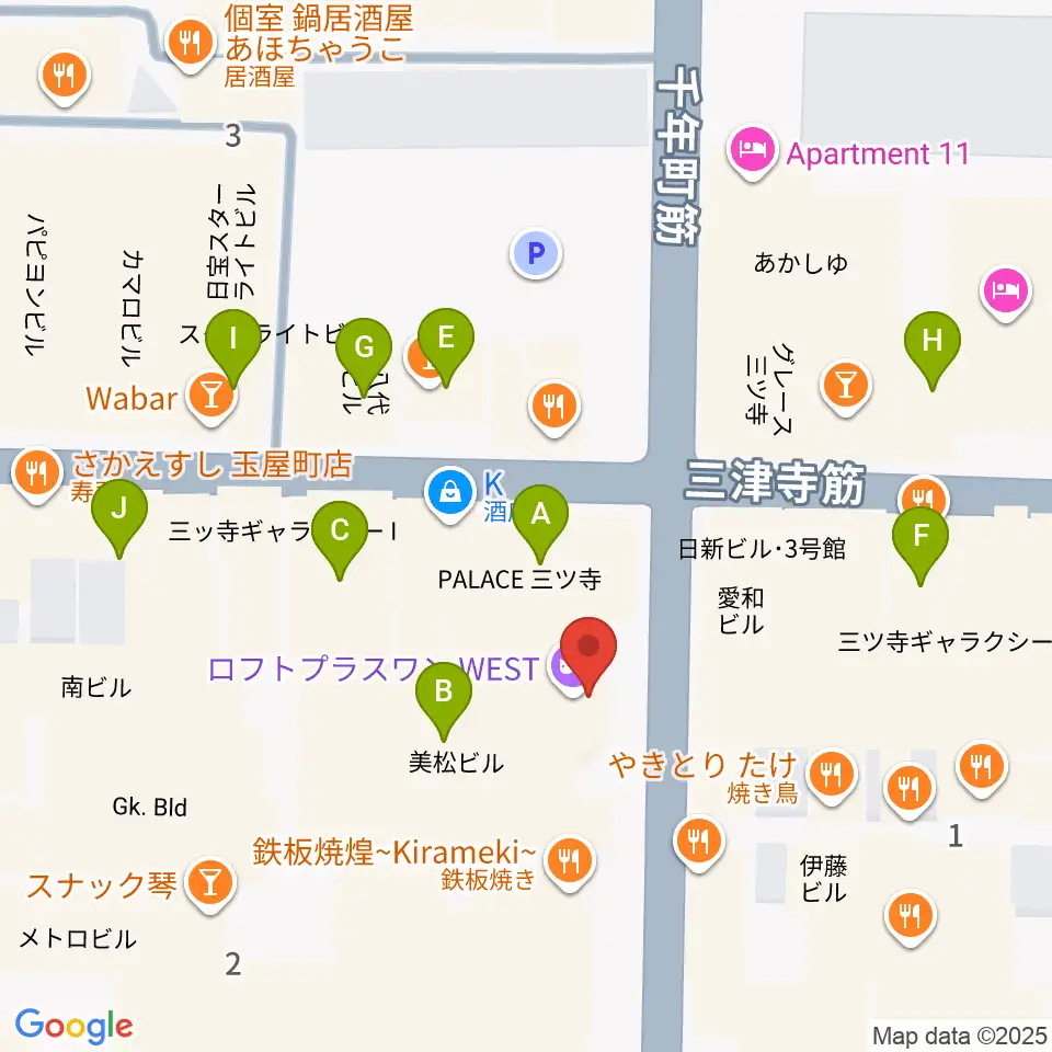 ロフトプラスワン・ウエスト周辺のカフェ一覧地図