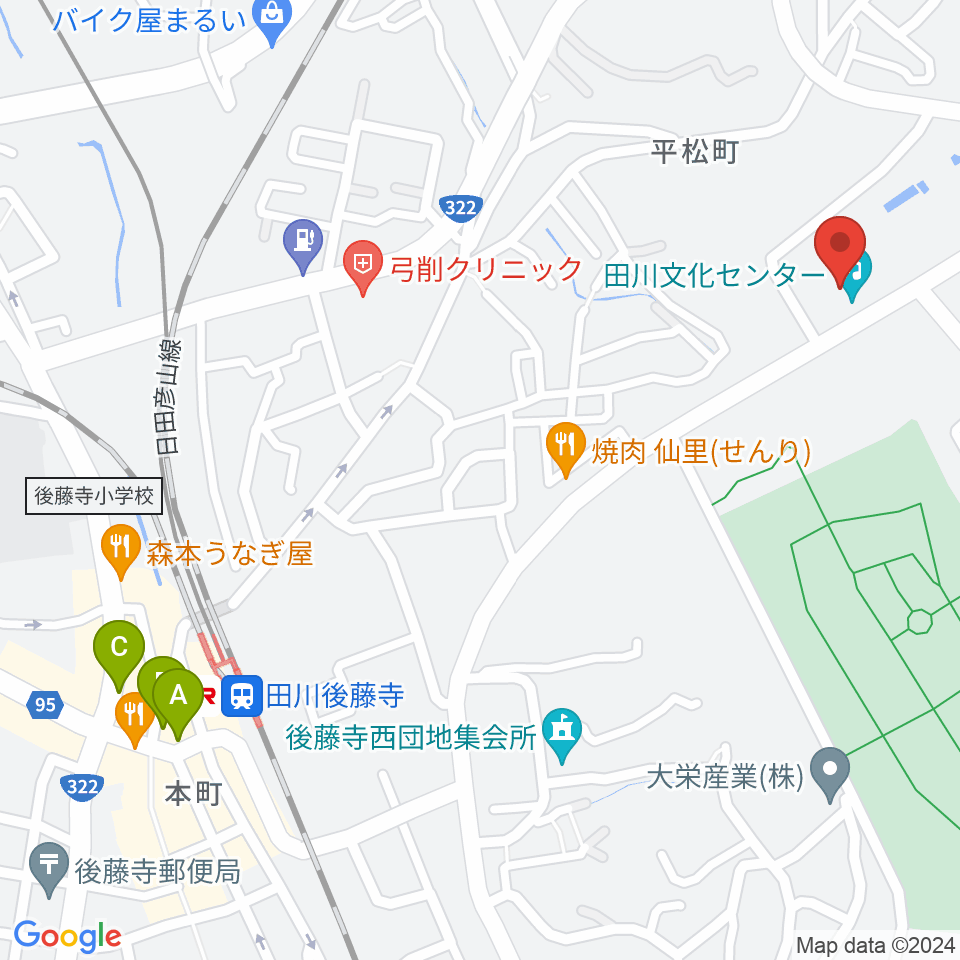 田川文化センター周辺のカフェ一覧地図