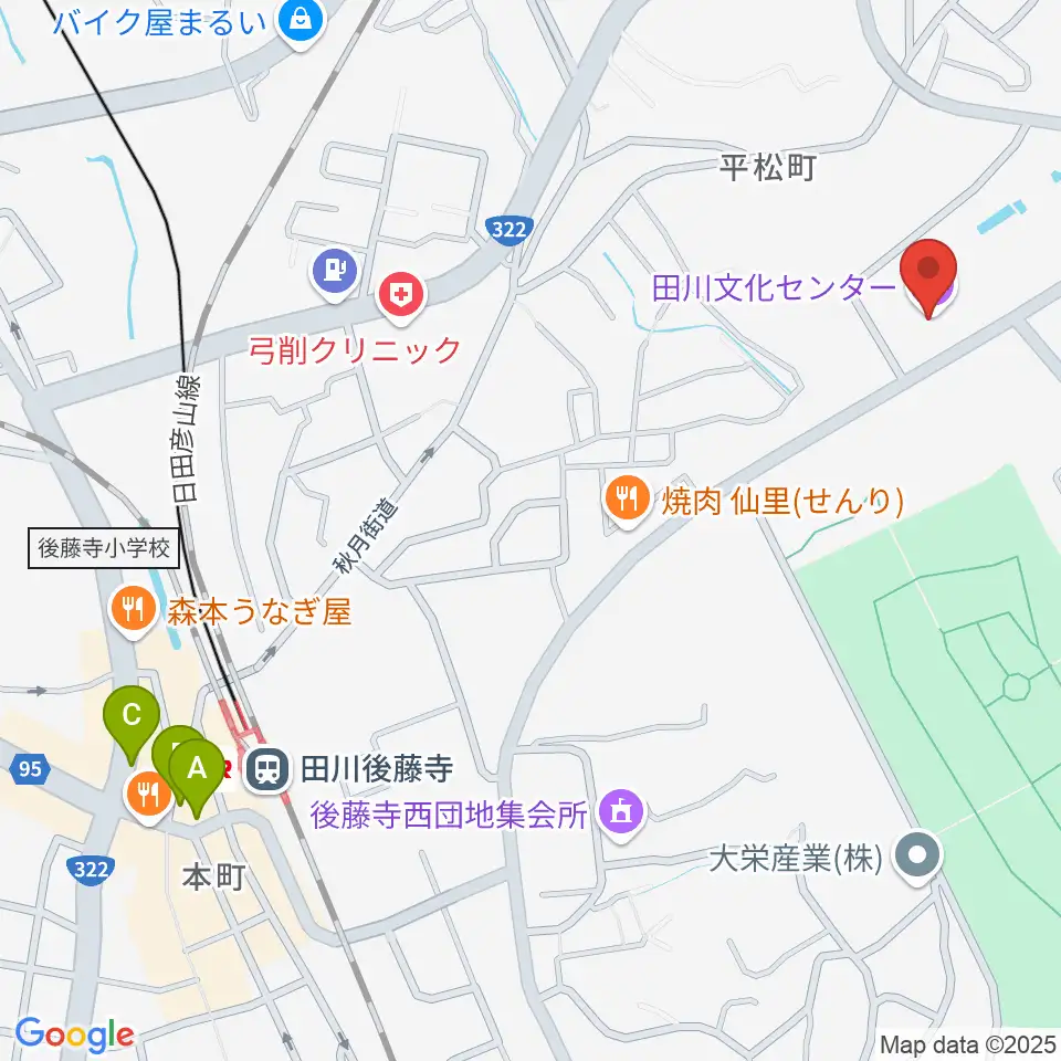 田川文化センター周辺のカフェ一覧地図