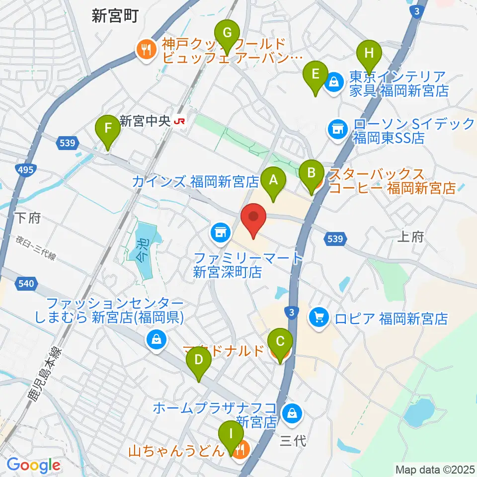 そぴあしんぐう周辺のカフェ一覧地図