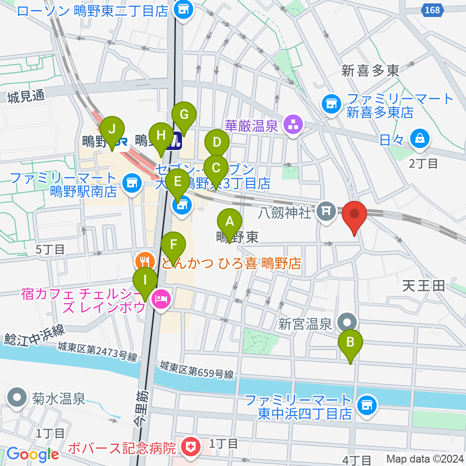 カワセドラムスクール周辺のカフェ一覧地図