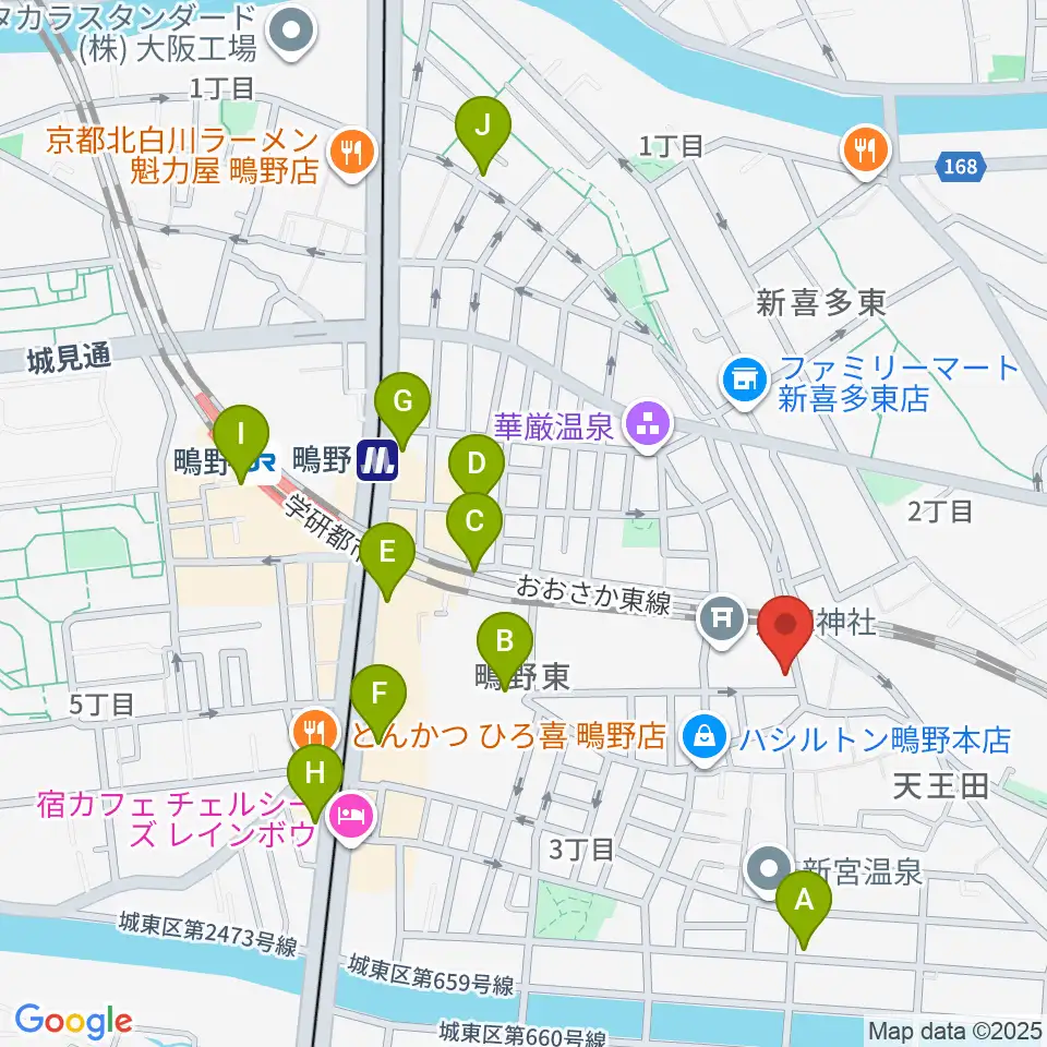 カワセドラムスクール周辺のカフェ一覧地図
