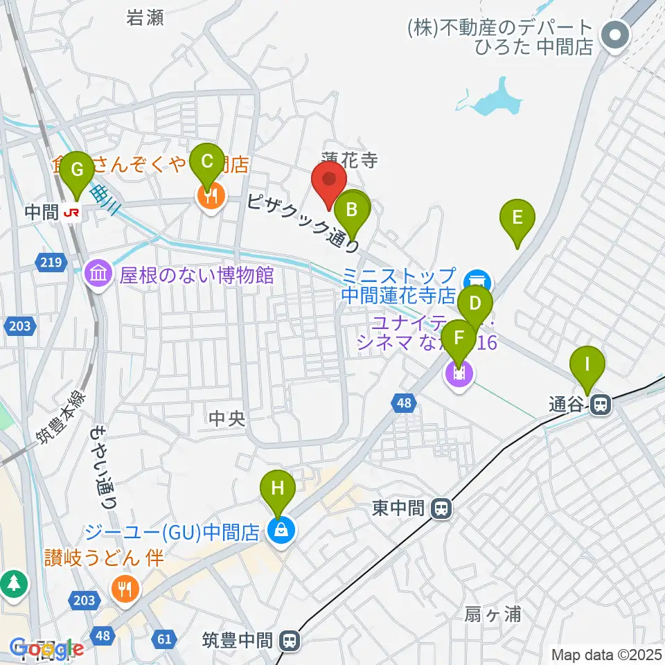 なかまハーモニーホール周辺のカフェ一覧地図
