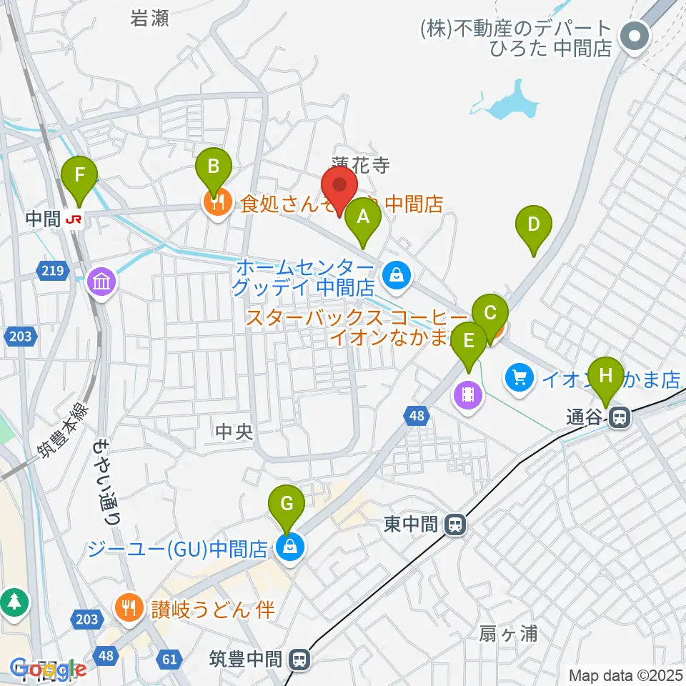 なかまハーモニーホール周辺のカフェ一覧地図