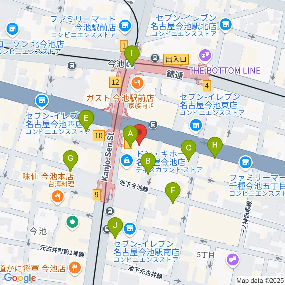 村松楽器 名古屋店周辺のカフェ一覧地図