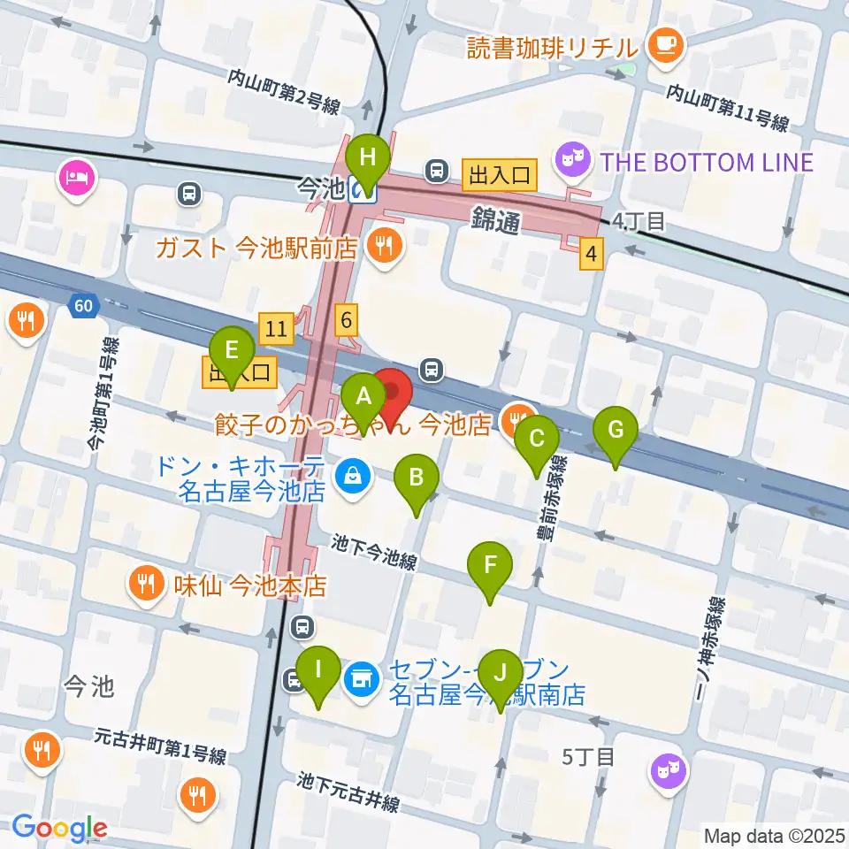 村松楽器 名古屋店周辺のカフェ一覧地図