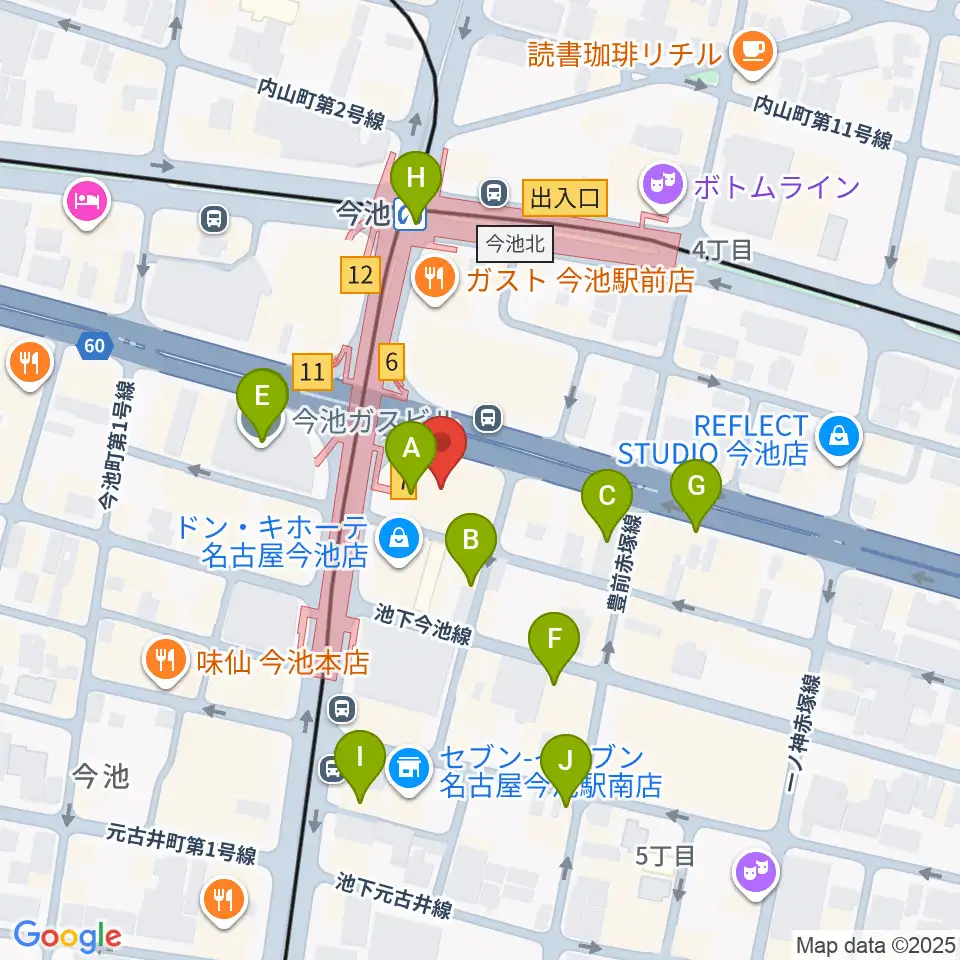 村松楽器 名古屋店周辺のカフェ一覧地図