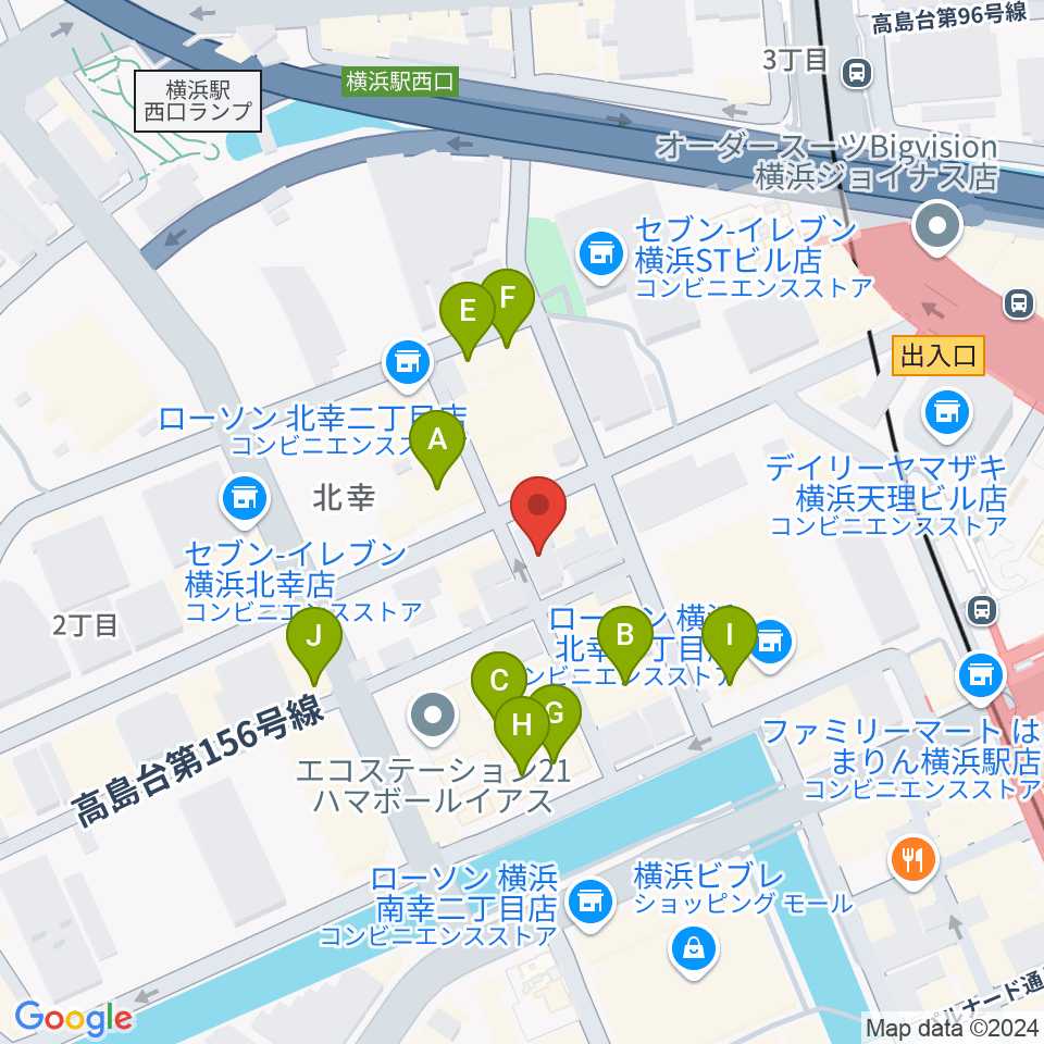 ムラマツ・フルート・レッスンセンター横浜周辺のカフェ一覧地図