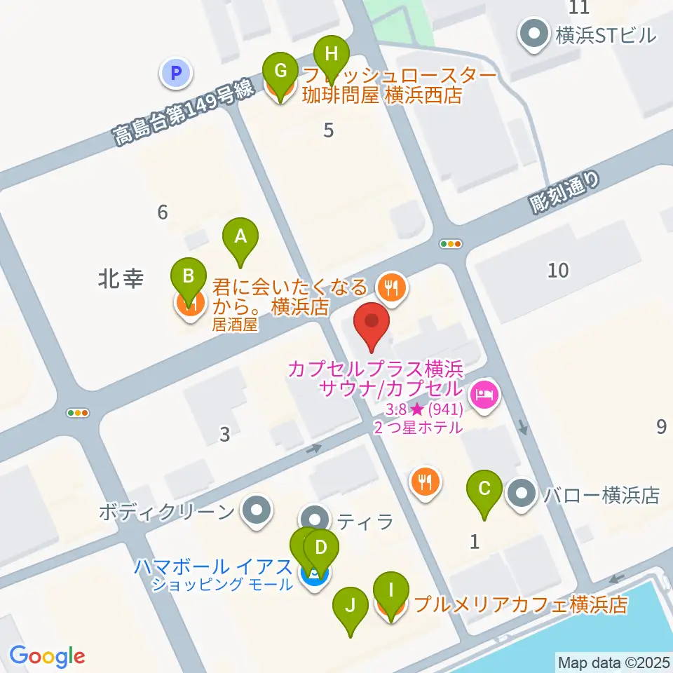 ムラマツ・フルート・レッスンセンター横浜周辺のカフェ一覧地図