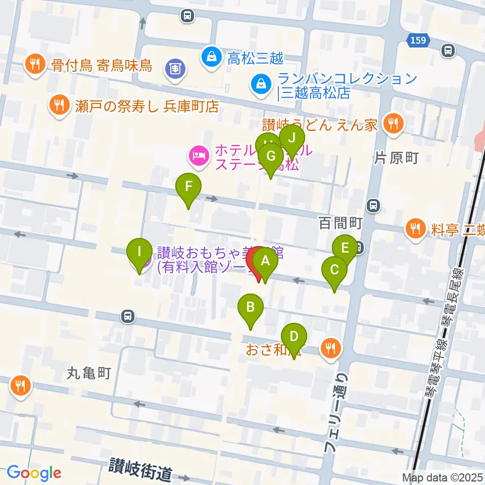 高松RIZIN'周辺のカフェ一覧地図
