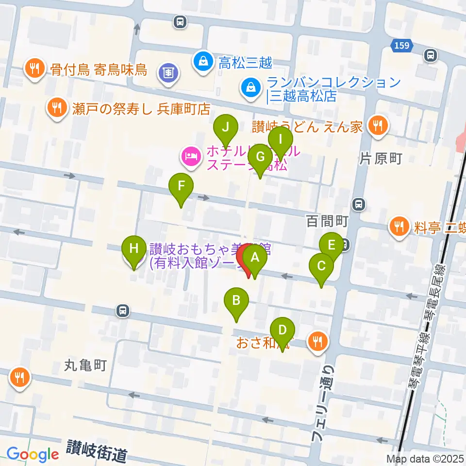 高松RIZIN'周辺のカフェ一覧地図